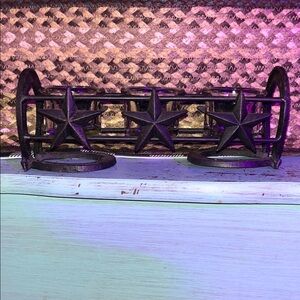 Star & horseshoe Design cast iron votive Holder, handmade, No bundle